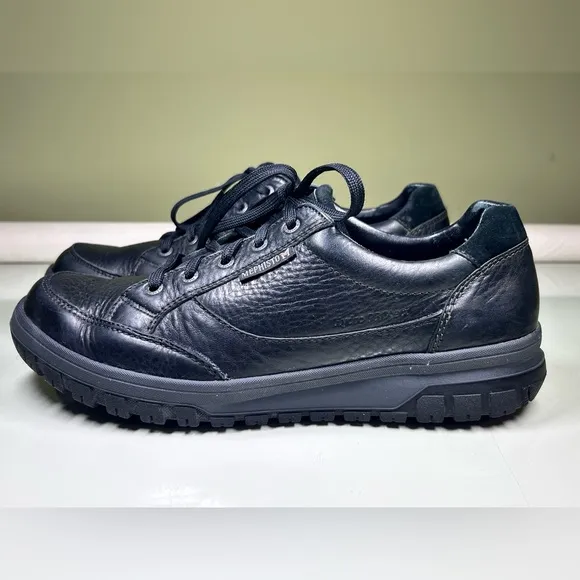 MEPHISTO Slacker Air Relax Black Leather Casual Walking Shoes Mens US 11