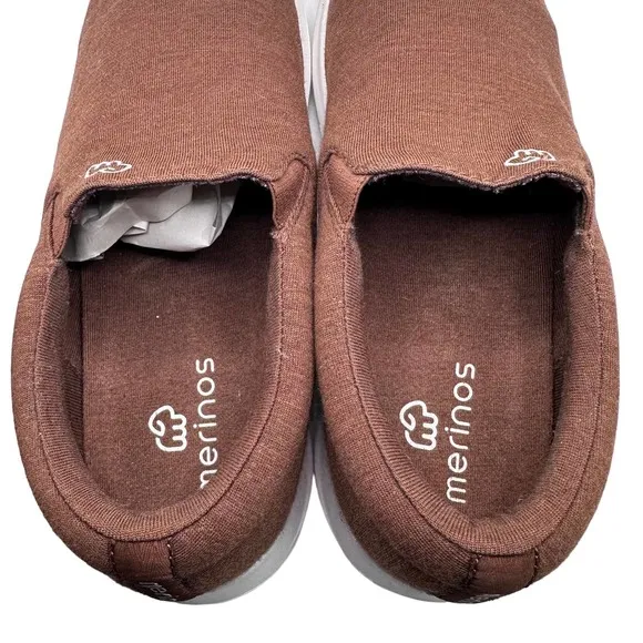 Merinos | Men | Brown Fabric Comfort Slip On Shoes | Size 11