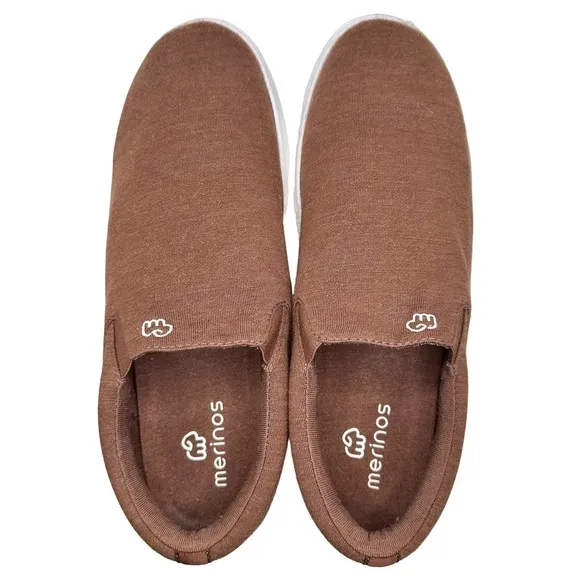 Merinos | Men | Brown Fabric Comfort Slip On Shoes | Size 11