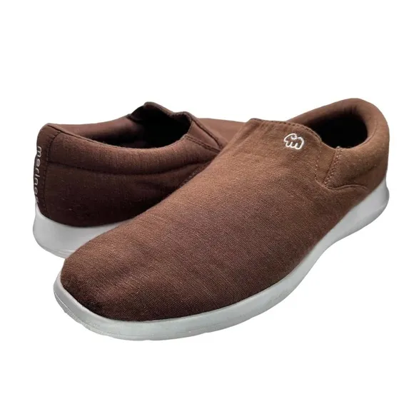 Merinos | Men | Brown Fabric Comfort Slip On Shoes | Size 11