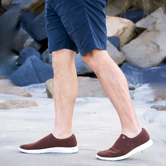 Merinos | Men | Brown Fabric Comfort Slip On Shoes | Size 11