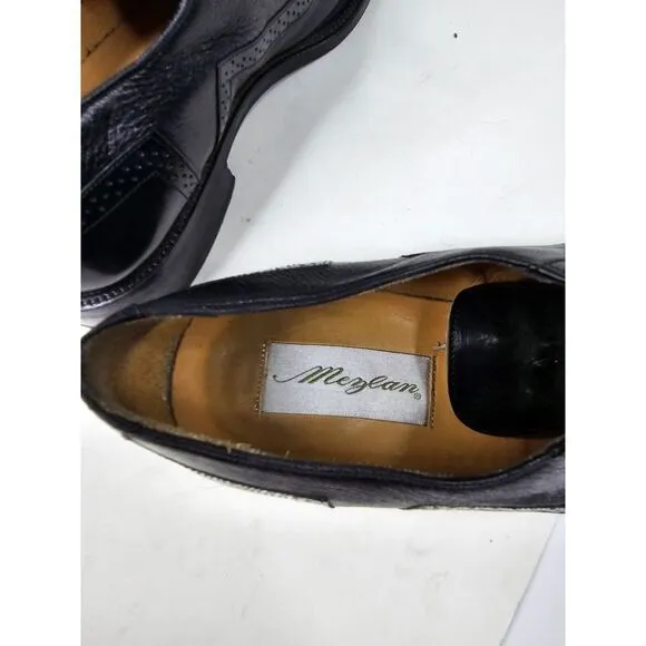 MEZLAN Dress Shoes Mens Size‎ 8.5 M Black Leather Cap Toe Oxford Lace Up Office