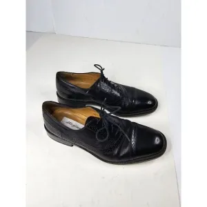 MEZLAN Dress Shoes Mens Size‎ 8.5 M Black Leather Cap Toe Oxford Lace Up Office