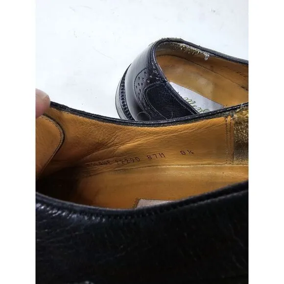 MEZLAN Dress Shoes Mens Size‎ 8.5 M Black Leather Cap Toe Oxford Lace Up Office