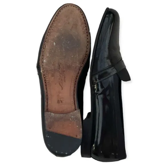 Mezlan Mirage Black Patten Leather Formal Slip On dress Shoes Size 8.5M