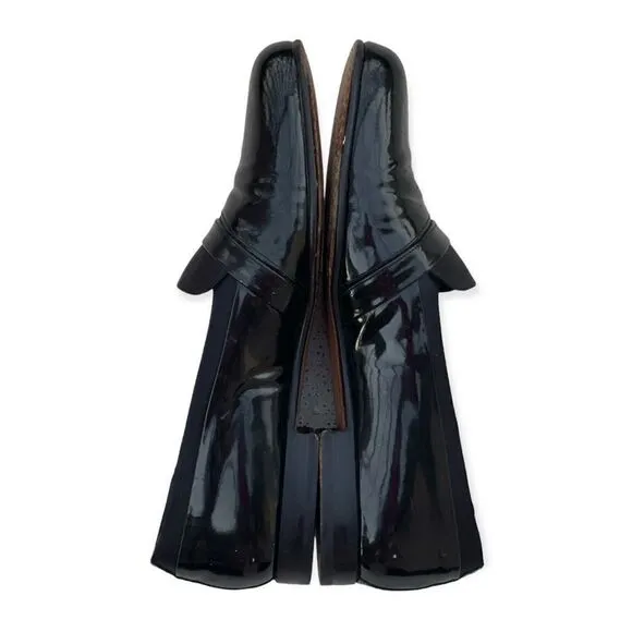 Mezlan Mirage Black Patten Leather Formal Slip On dress Shoes Size 8.5M
