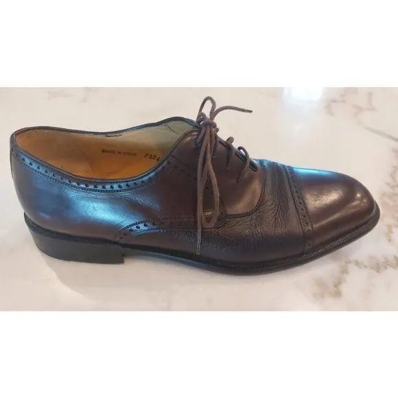 MEZLAN Napoli  Brown Leather‎ Cap Toe Oxford Dress Shoes Mens Size 9.5B