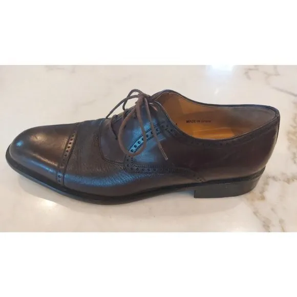 MEZLAN Napoli  Brown Leather‎ Cap Toe Oxford Dress Shoes Mens Size 9.5B