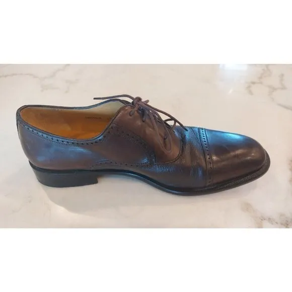MEZLAN Napoli  Brown Leather‎ Cap Toe Oxford Dress Shoes Mens Size 9.5B