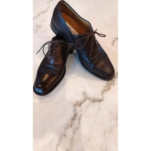 MEZLAN Napoli  Brown Leather‎ Cap Toe Oxford Dress Shoes Mens Size 9.5B
