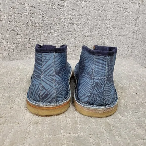Michael Bastian Stitchout Men's Size 7.5 US Blue Leaf Canvas Chukka Boots