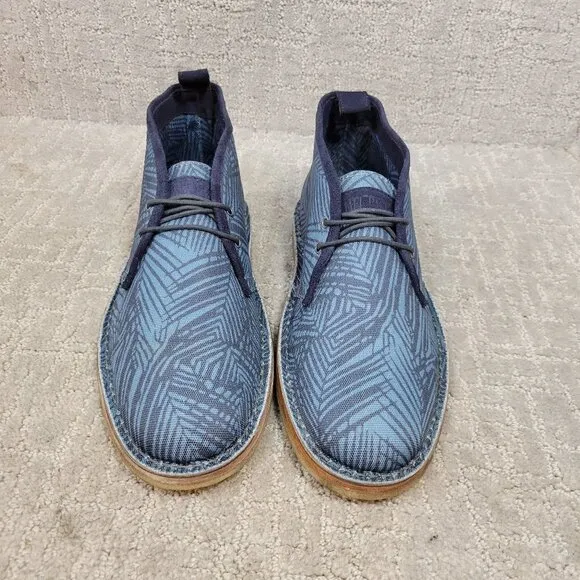 Michael Bastian Stitchout Men's Size 7.5 US Blue Leaf Canvas Chukka Boots