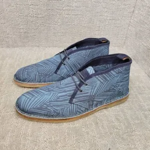 Michael Bastian Stitchout Men's Size 7.5 US Blue Leaf Canvas Chukka Boots