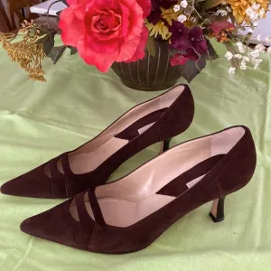 MICHAEL KORS brown suede pumps made in Italy.