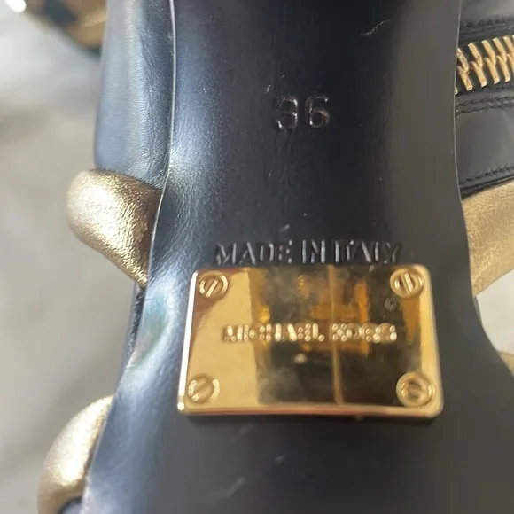 Michael Kors Collection Black and Gold Heels