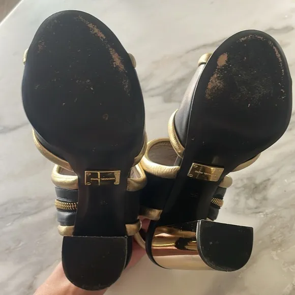 Michael Kors Collection Black and Gold Heels