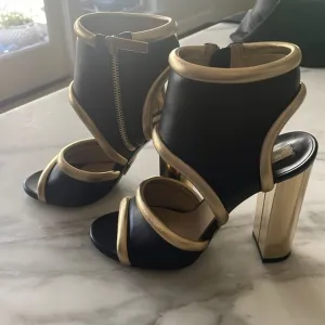 Michael Kors Collection Black and Gold Heels