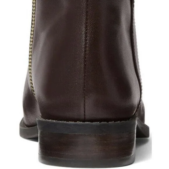 Michael Kors FINLEY Chocolate Brown Flat Bootie Ankle Boots Shoes Flats 6.5 NEW