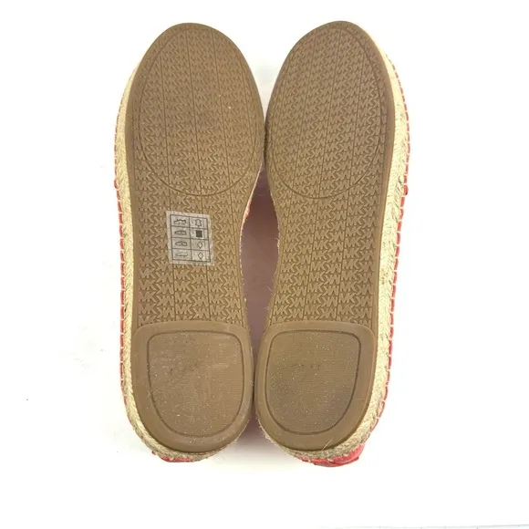 Michael Kors Kendrick Espadrille Slip On Shoes 9.5 Pink Grapefruit Coral Womens