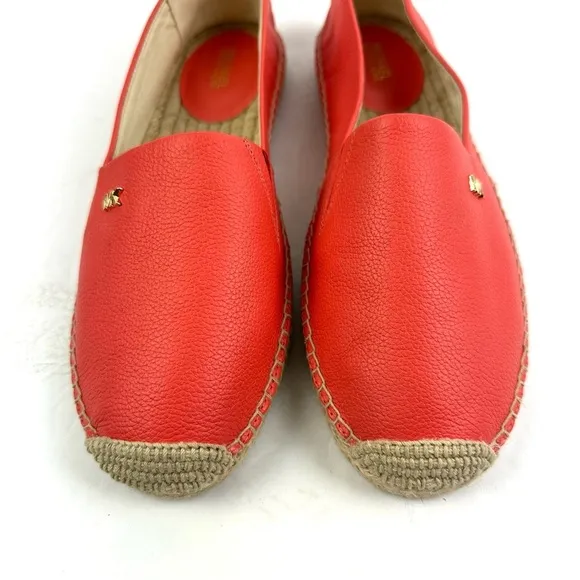 Michael Kors Kendrick Espadrille Slip On Shoes 9.5 Pink Grapefruit Coral Womens