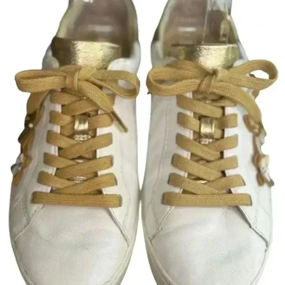 Michael Kors Lola White/Hold leather sneakers size 8.5.