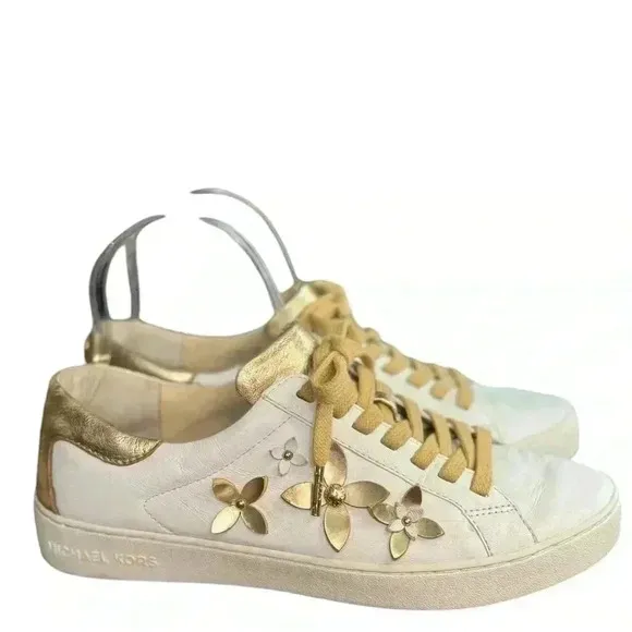 Michael Kors Lola White/Hold leather sneakers size 8.5.