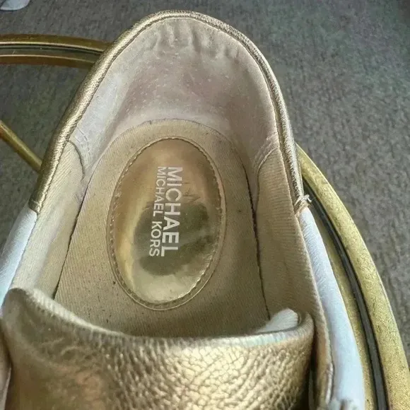 Michael Kors Lola White/Hold leather sneakers size 8.5.