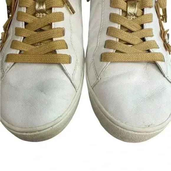 Michael Kors Lola White/Hold leather sneakers size 8.5.