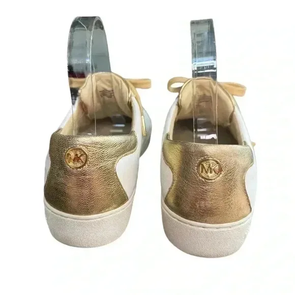 Michael Kors Lola White/Hold leather sneakers size 8.5.