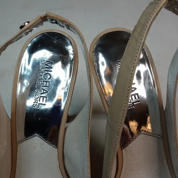 Michael Kors Nude Patent Leather Peep Toe Platform