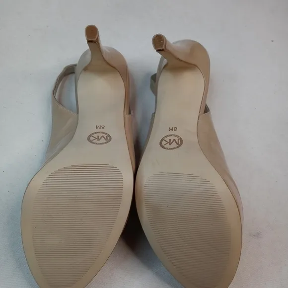 Michael Kors Nude Patent Leather Peep Toe Platform