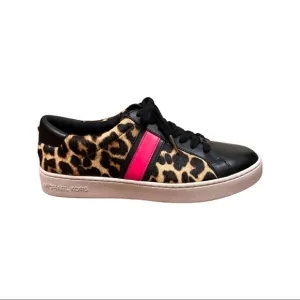 Michael Kors Sneakers, Hot pink/Fuscia stripe and leopard animal print calf fur