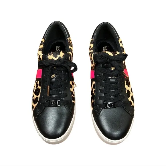 Michael Kors Sneakers, Hot pink/Fuscia stripe and leopard animal print calf fur