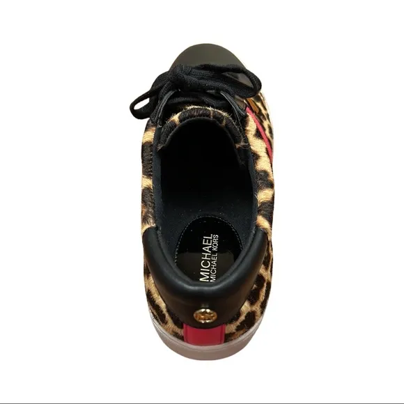 Michael Kors Sneakers, Hot pink/Fuscia stripe and leopard animal print calf fur