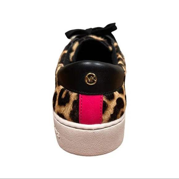 Michael Kors Sneakers, Hot pink/Fuscia stripe and leopard animal print calf fur