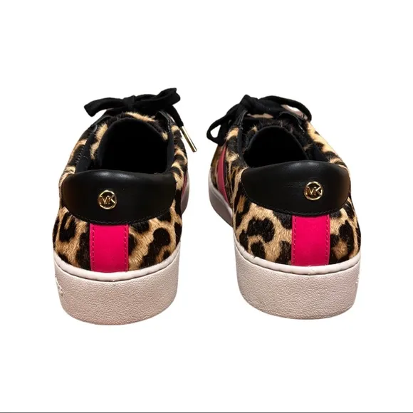 Michael Kors Sneakers, Hot pink/Fuscia stripe and leopard animal print calf fur