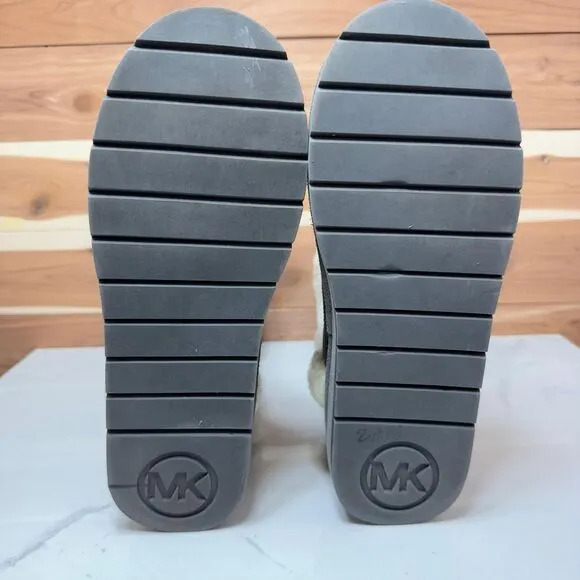 Michael Kors Tall Winter Boots Shearling Lined Suede Gray Boots Size 9M