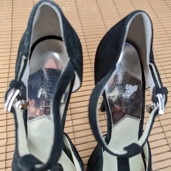Michael Kors women's black suede platform sandals sz 5.5M. 5&quot; heels. 271pm