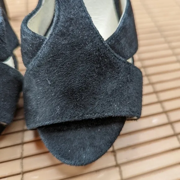 Michael Kors women's black suede platform sandals sz 5.5M. 5&quot; heels. 271pm