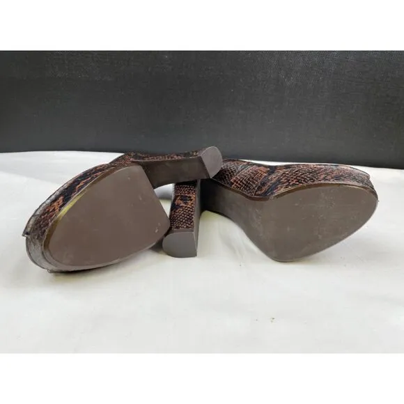 Michael Kors Women's Brown Genuine Snake Shoes/Heels 5.25&quot; Size 7.5 SKU  4234