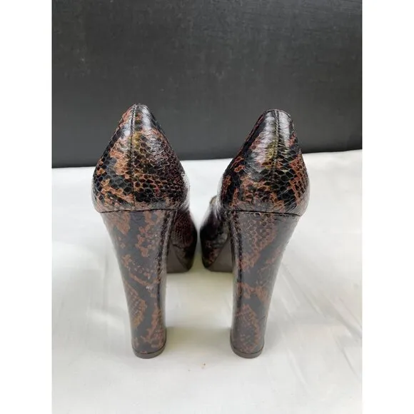 Michael Kors Women's Brown Genuine Snake Shoes/Heels 5.25&quot; Size 7.5 SKU  4234