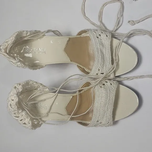 Michael Kors Women's Cream Crochet Heels Size 9M