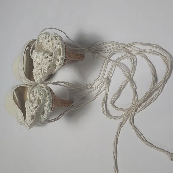 Michael Kors Women's Cream Crochet Heels Size 9M