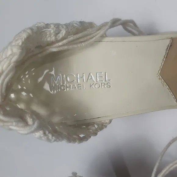 Michael Kors Women's Cream Crochet Heels Size 9M