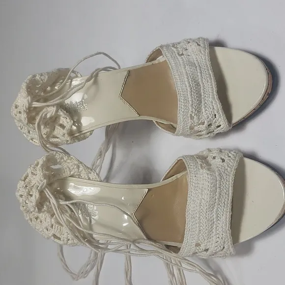 Michael Kors Women's Cream Crochet Heels Size 9M