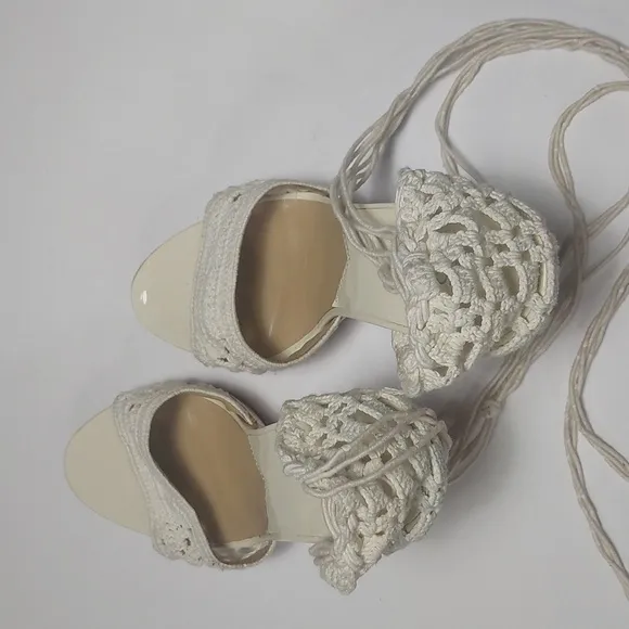 Michael Kors Women's Cream Crochet Heels Size 9M