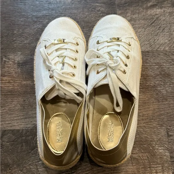 Michael Kors Women's White Canvas Sneakers