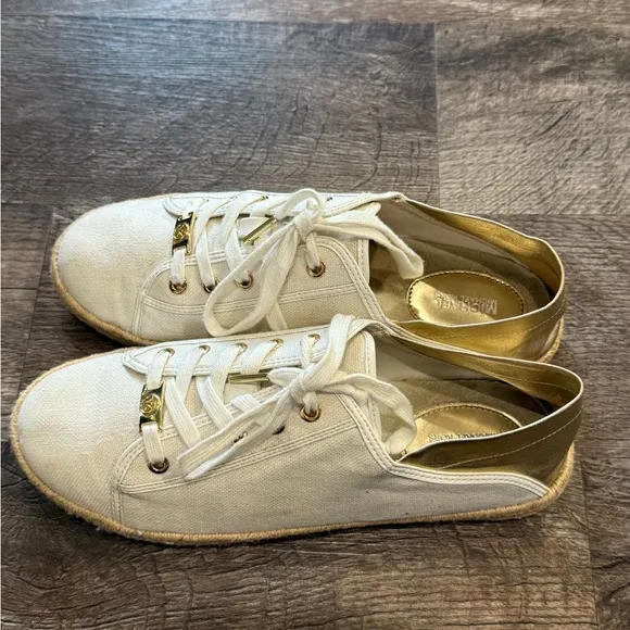 Michael Kors Women's White Canvas Sneakers