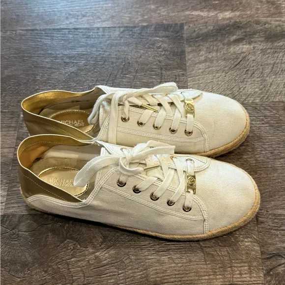 Michael Kors Women's White Canvas Sneakers