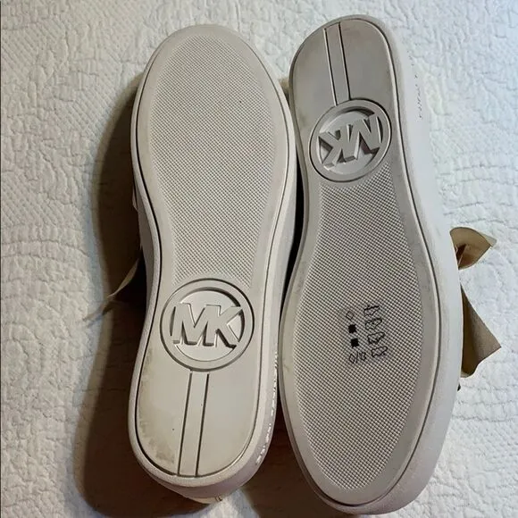 Michael MK Gold Slip on Shoes. Size 9